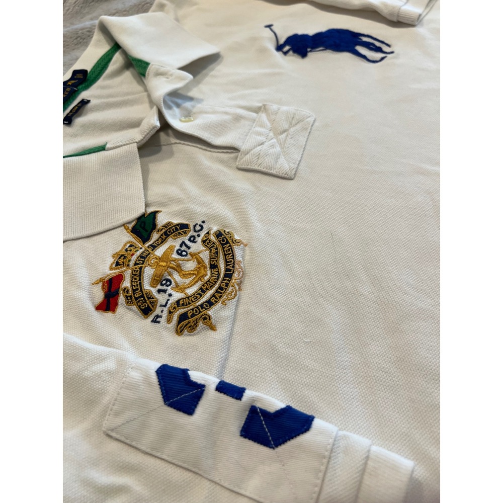 Polo Ralph Lauren Mens Polo Shirt Big Pony Crest Embroidery White XXL - Picture 9 of 10